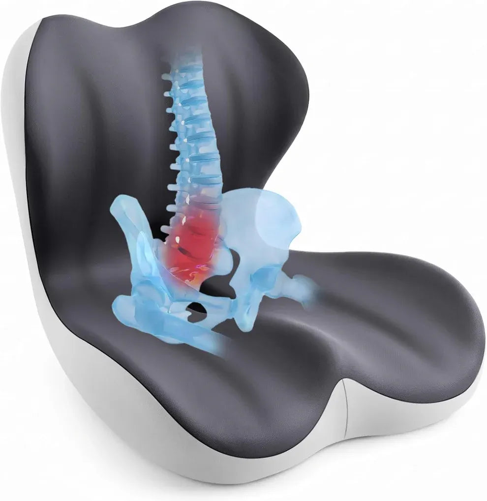 Cojín Ergonómico 2 en 1 de Espuma Viscoelástica – Soporte para Espalda y Coxis